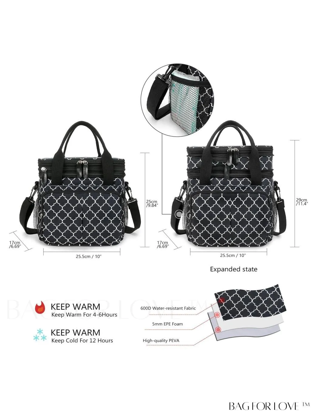 BagForLove - Cactus Graphic Waterproof Lunch Bag with Dual Handles