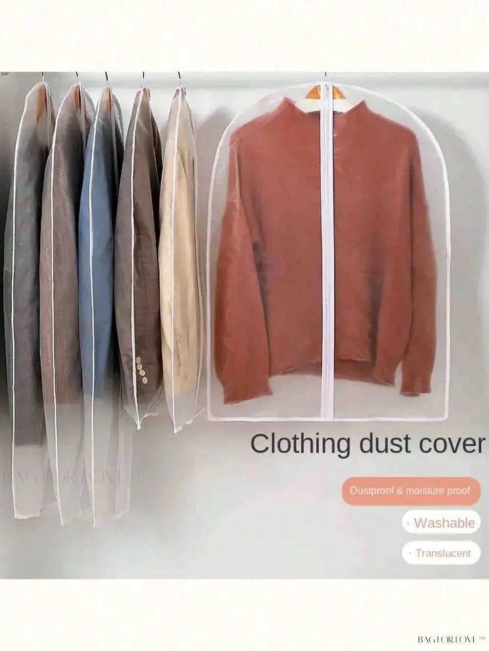 BagForLove - Clear Clothes Cover with Dustproof Design for Wardrobe Storage