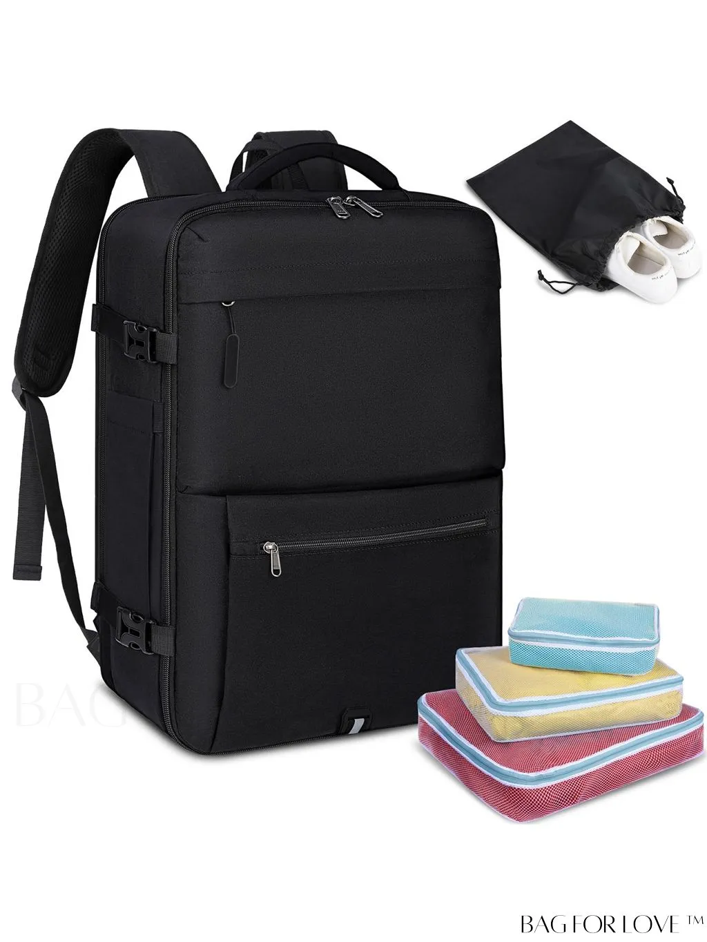 BagForLove - Flight-Approved Waterproof 17 Laptop Backpack for Travel, Business, and College - 40L Capacity