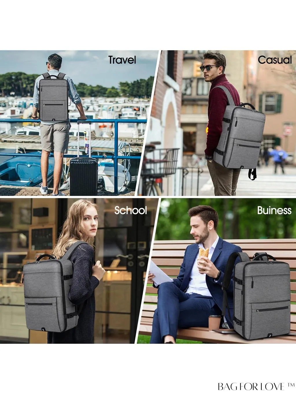 BagForLove - Flight-Approved Waterproof 17 Laptop Backpack for Travel, Business, and College - 40L Capacity