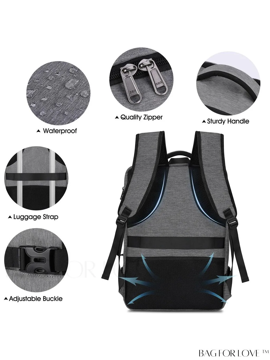 BagForLove - Flight-Approved Waterproof 17 Laptop Backpack for Travel, Business, and College - 40L Capacity