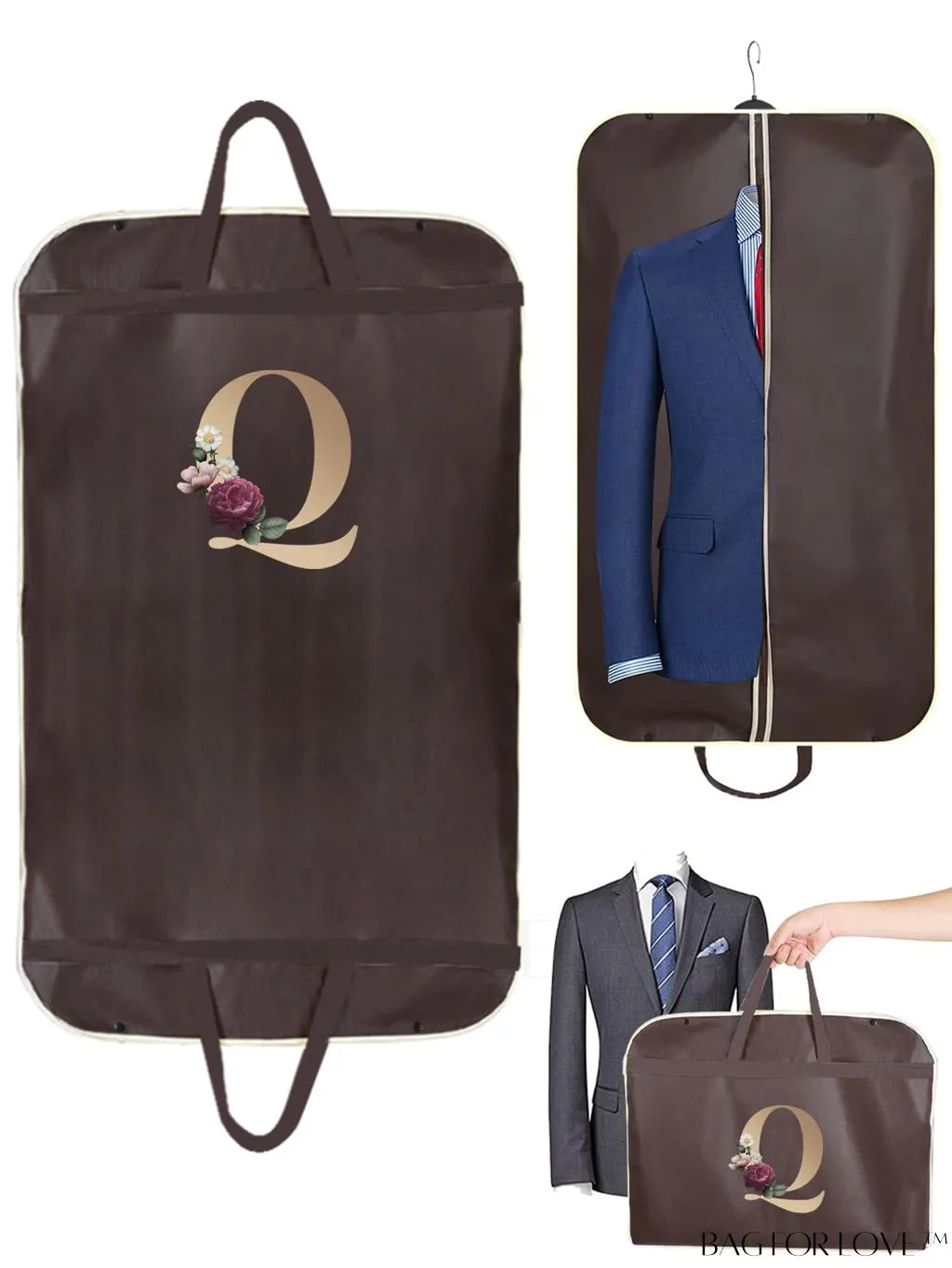BagForLove - Gold Letter Print Wedding Dress Storage Bag - Garment Organizer for Travel & Wardrobe