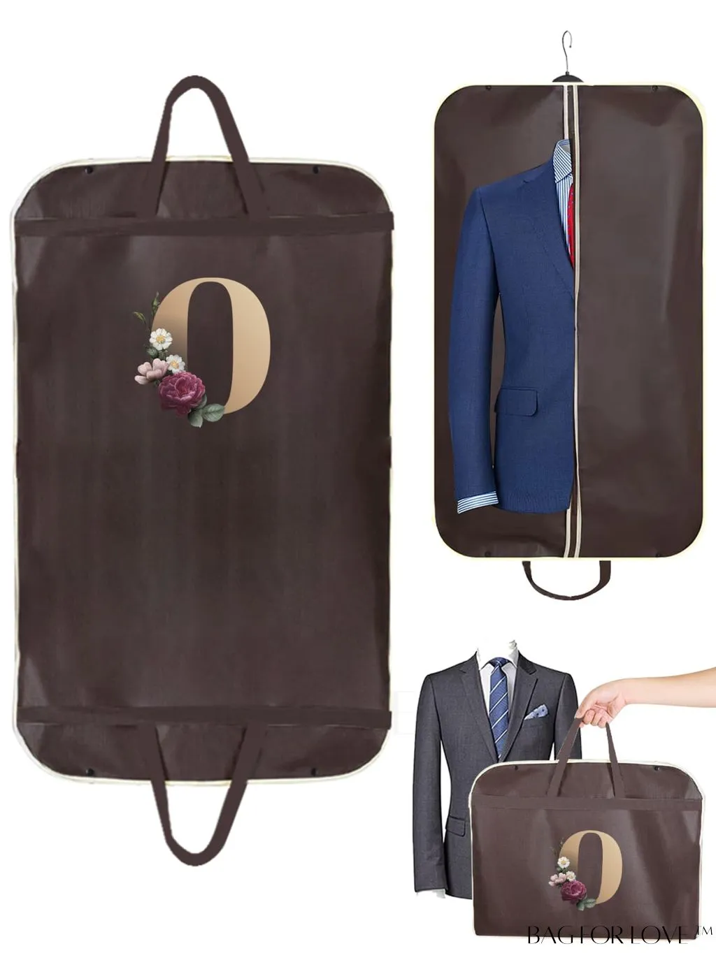 BagForLove - Gold Letter Print Wedding Dress Storage Bag - Garment Organizer for Travel & Wardrobe
