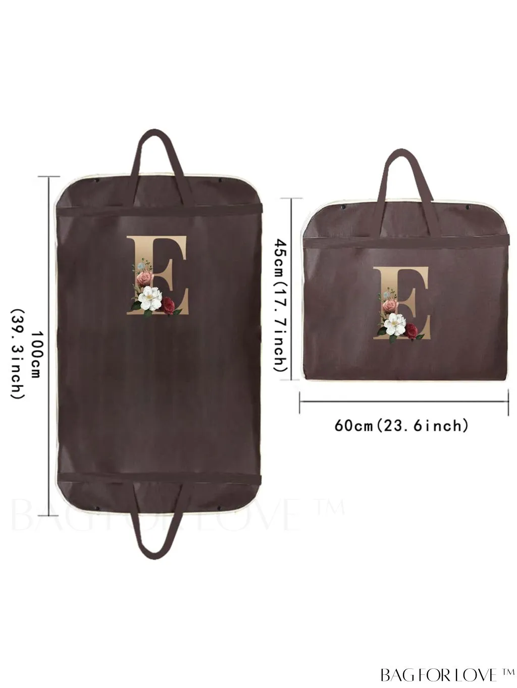 BagForLove - Personalized Gold Initial Wedding Dress Storage Bag - Travel-friendly Wardrobe and Garment Organizer