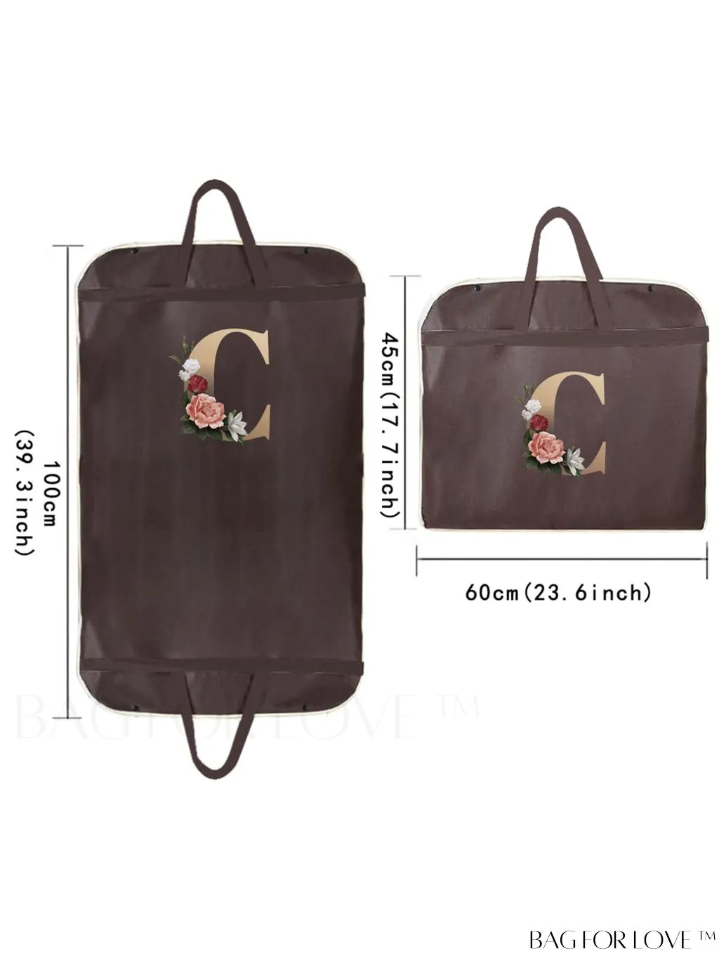 BagForLove - Personalized Gold Initial Wedding Dress Storage Bag - Travel-friendly Wardrobe and Garment Organizer