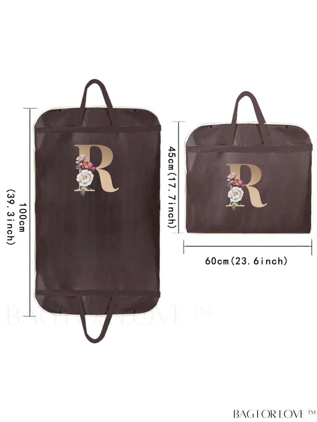 BagForLove - Personalized Gold Initial Wedding Dress Storage Bag - Travel-friendly Wardrobe and Garment Organizer