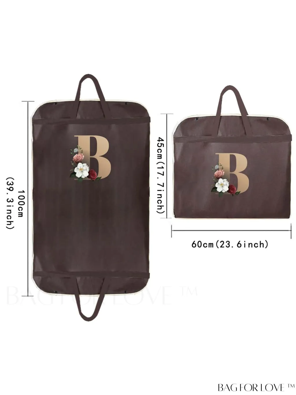 BagForLove - Personalized Gold Initial Wedding Dress Storage Bag - Travel-friendly Wardrobe and Garment Organizer