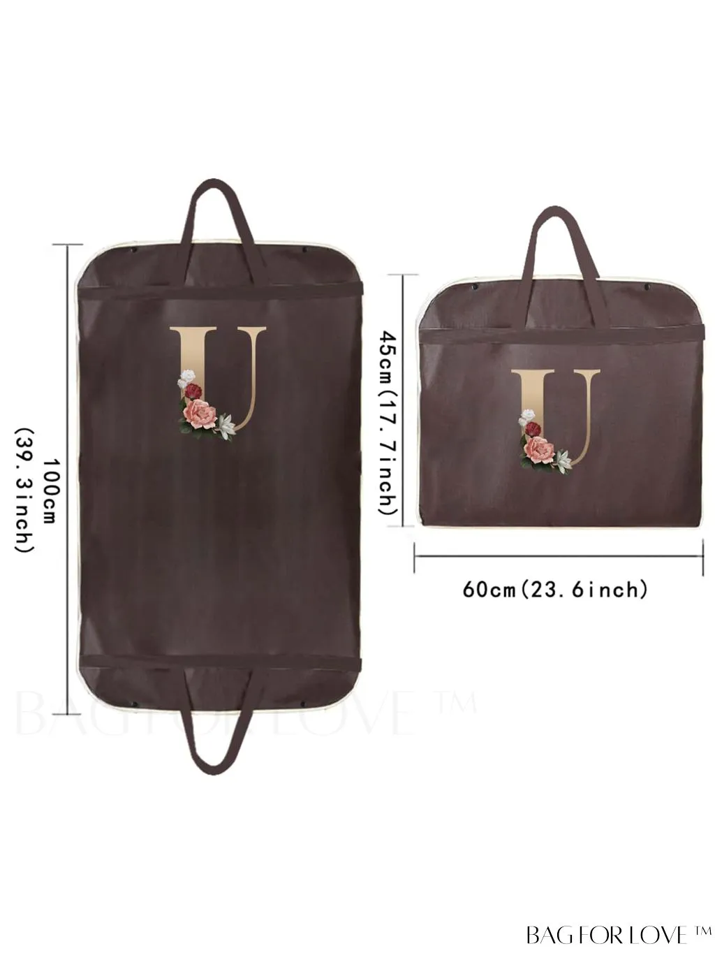 BagForLove - Personalized Gold Initial Wedding Dress Storage Bag - Travel-friendly Wardrobe and Garment Organizer