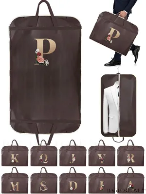 BagForLove - Personalized Gold Initial Wedding Dress Storage Bag - Travel-friendly Wardrobe and Garment Organizer