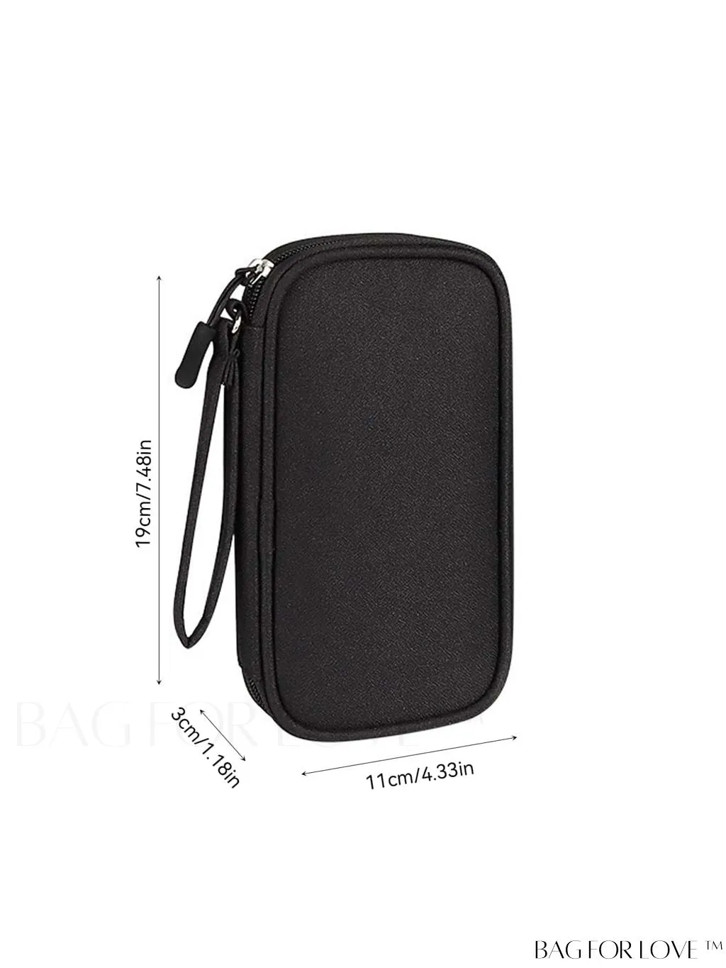 BagForLove - Portable Black Data Cable Storage Bag for Travel - Organize Your On-the-Go Data Lines