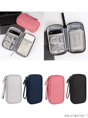 BagForLove - Portable Black Data Cable Storage Bag for Travel - Organize Your On-the-Go Data Lines