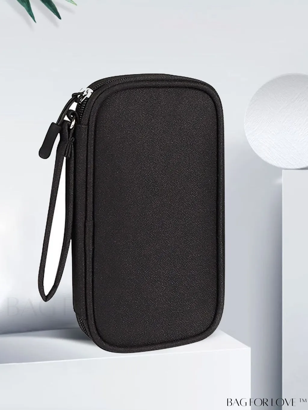BagForLove - Portable Black Data Cable Storage Bag for Travel - Organize Your On-the-Go Data Lines