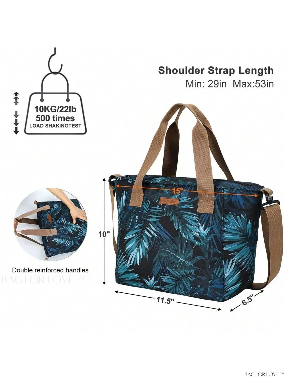 BagForLove - Stylish Teacher's Large Lunch Box with Waterproof Tote