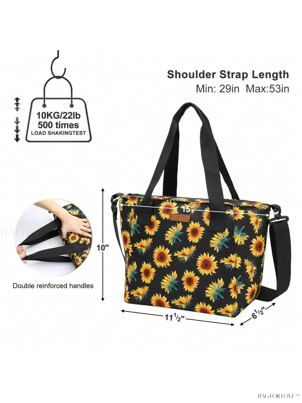 BagForLove - Stylish Teacher's Large Lunch Box with Waterproof Tote