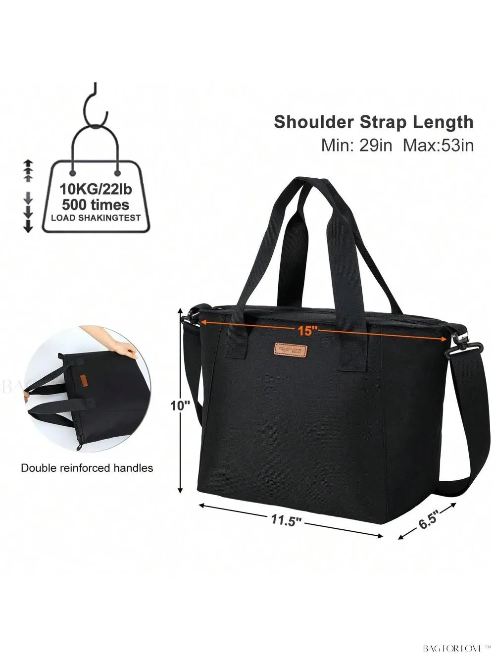 BagForLove - Stylish Teacher's Large Lunch Box with Waterproof Tote