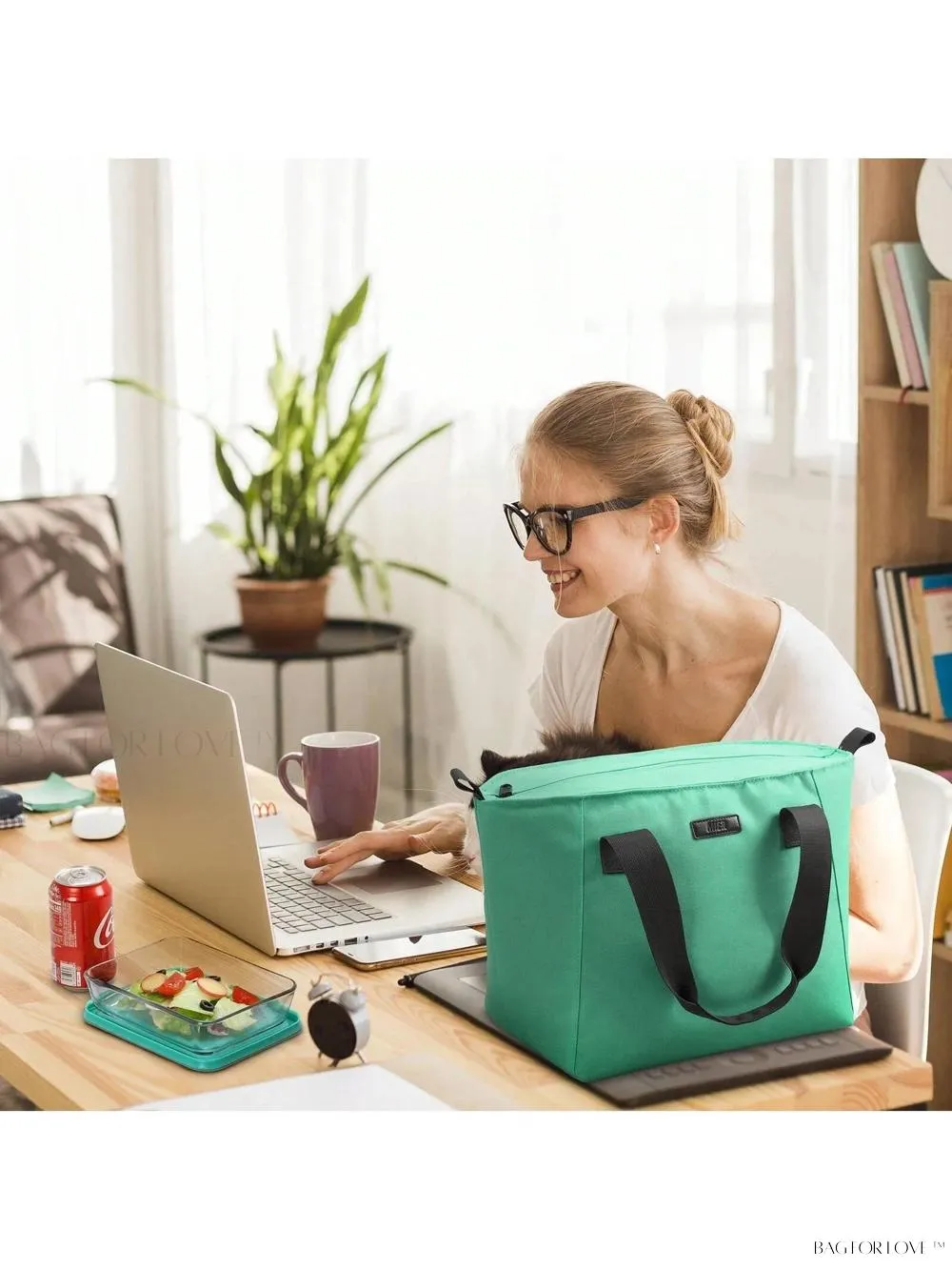 BagForLove - Stylish Teacher's Large Lunch Box with Waterproof Tote