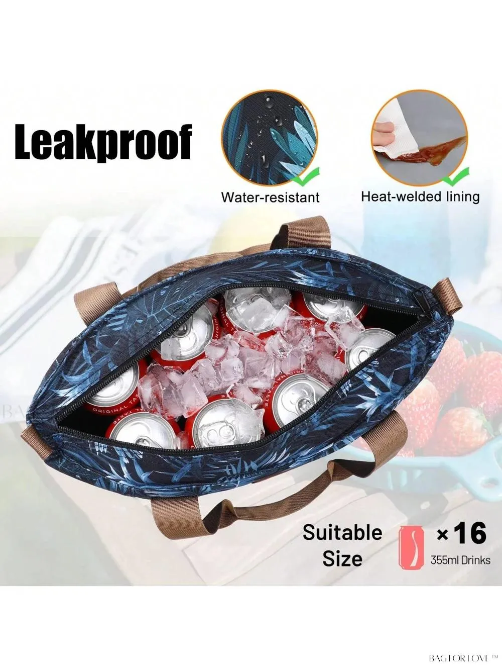 BagForLove - Stylish Teacher's Large Lunch Box with Waterproof Tote