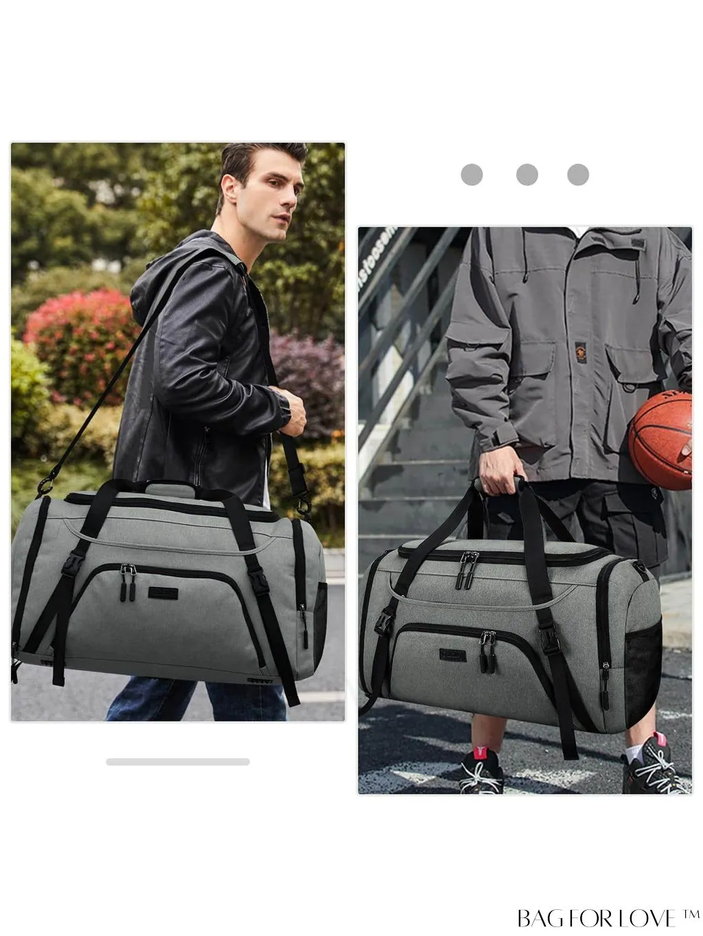 BagForLove - Waterproof 40L Sports Duffel with Shoe Compartment - for Men & Women