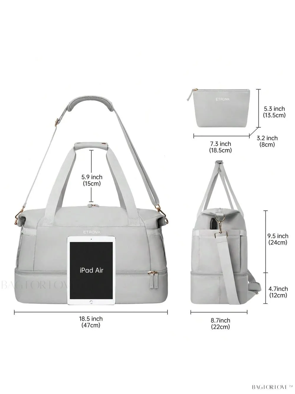 BagForLove - Weekend Getaway Bag For Women Featuring A Wet Pocket