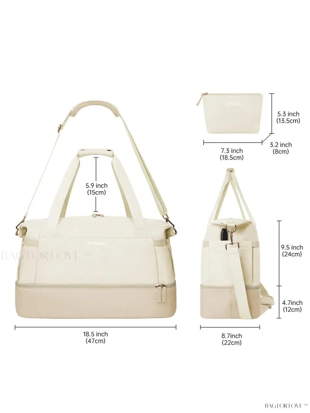 BagForLove - Weekend Getaway Bag For Women Featuring A Wet Pocket