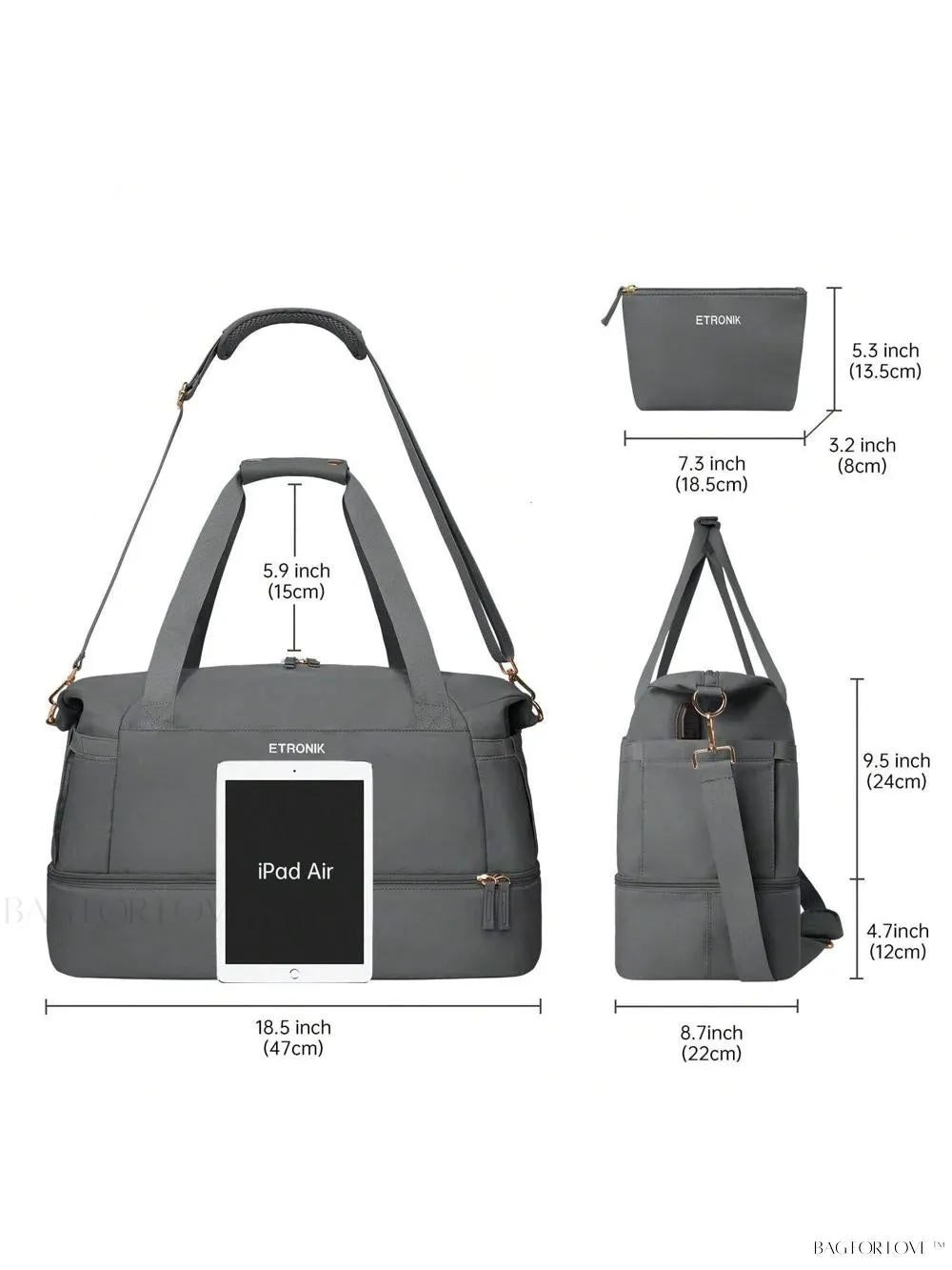 BagForLove - Weekend Getaway Bag For Women Featuring A Wet Pocket