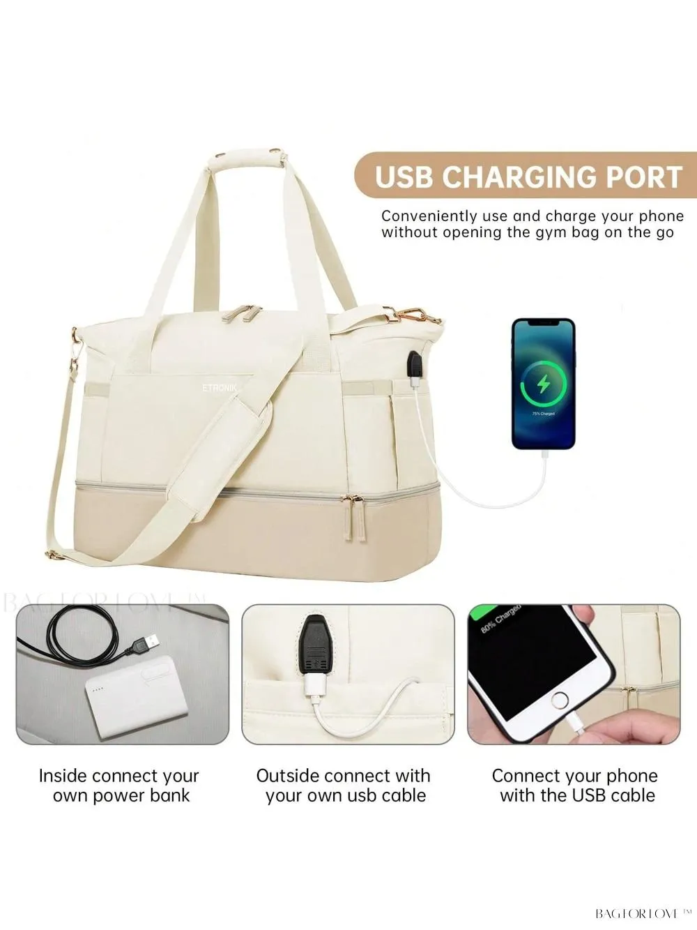 BagForLove - Weekend Getaway Bag For Women Featuring A Wet Pocket