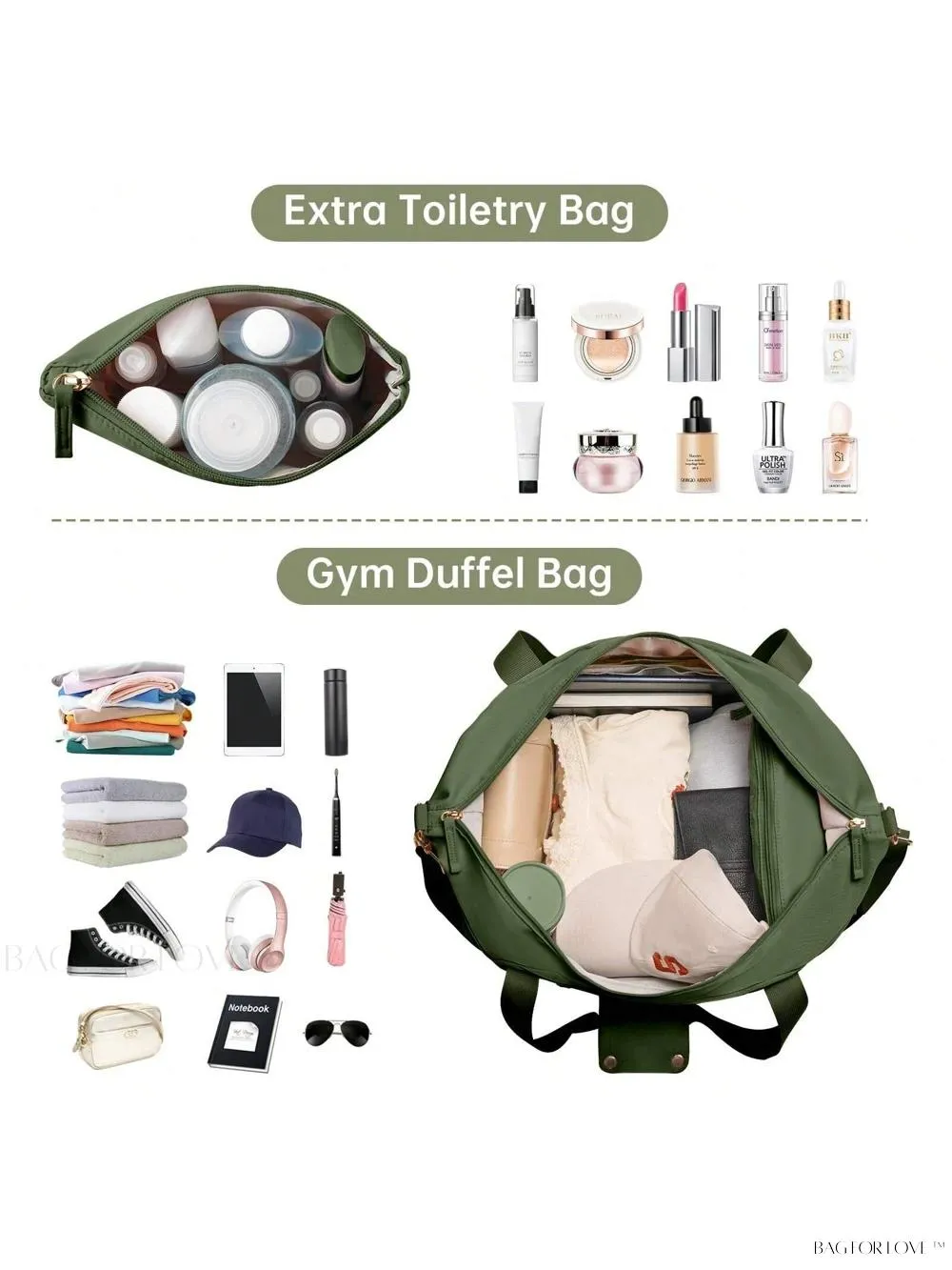 BagForLove - Weekend Getaway Bag For Women Featuring A Wet Pocket