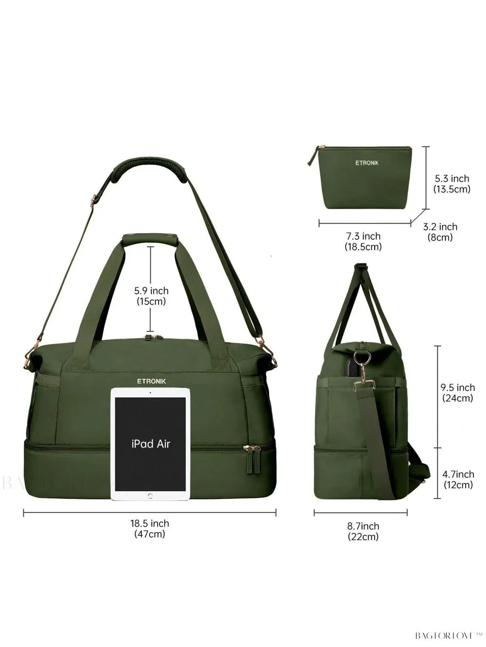 BagForLove - Weekend Getaway Bag For Women Featuring A Wet Pocket