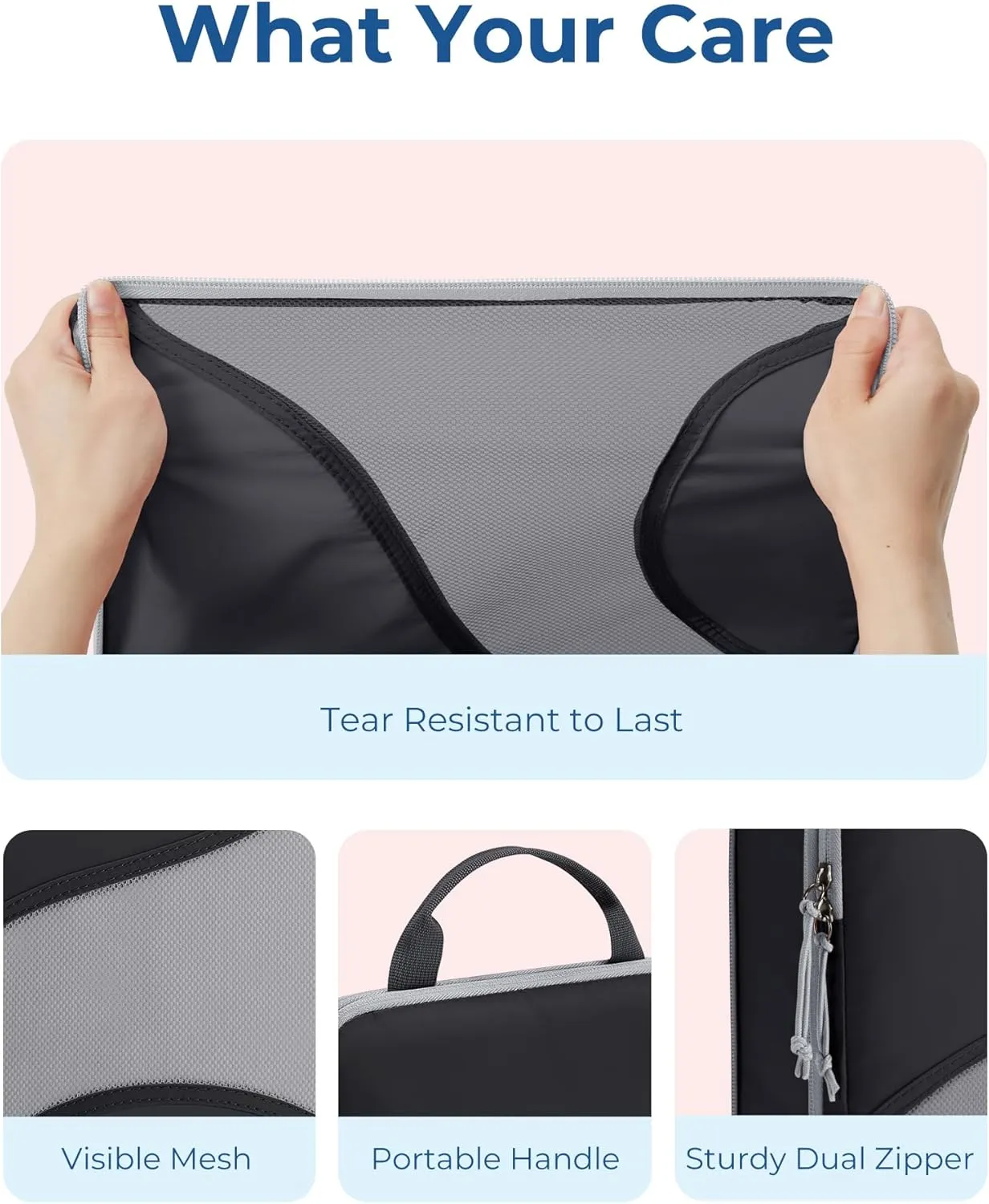 BAGSMART Compression Packing Cubes - 6 Set Travel Packing Cubes for Suitcases, Compression Suitcase Organizers with Shoe Bag