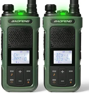 Baofeng G11S GMRS Radio Handheld, Rechargeable Walkie Talkies Long Range NOAA 2 Way Radio, GMRS Repeater Capable, with Earpiece (2 Pack)