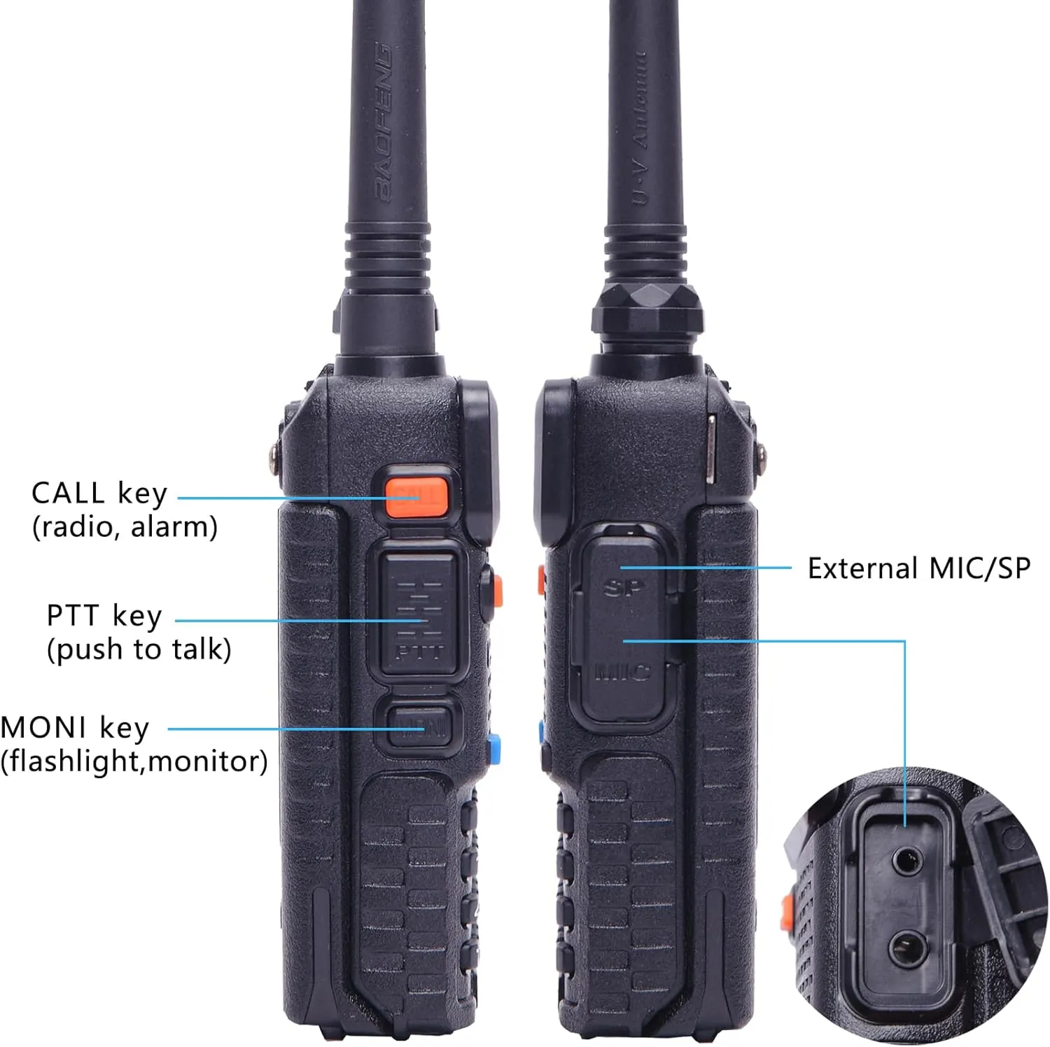 BAOFENG UV-5R 8W Ham Radio Handheld 2 Way Radio Long Range Dual Band VHF UHF Rechargeable Amateur Portable Walkie Talkie for Adults Hiking Hunting Camping Skiing Trip, Chirp Compatible