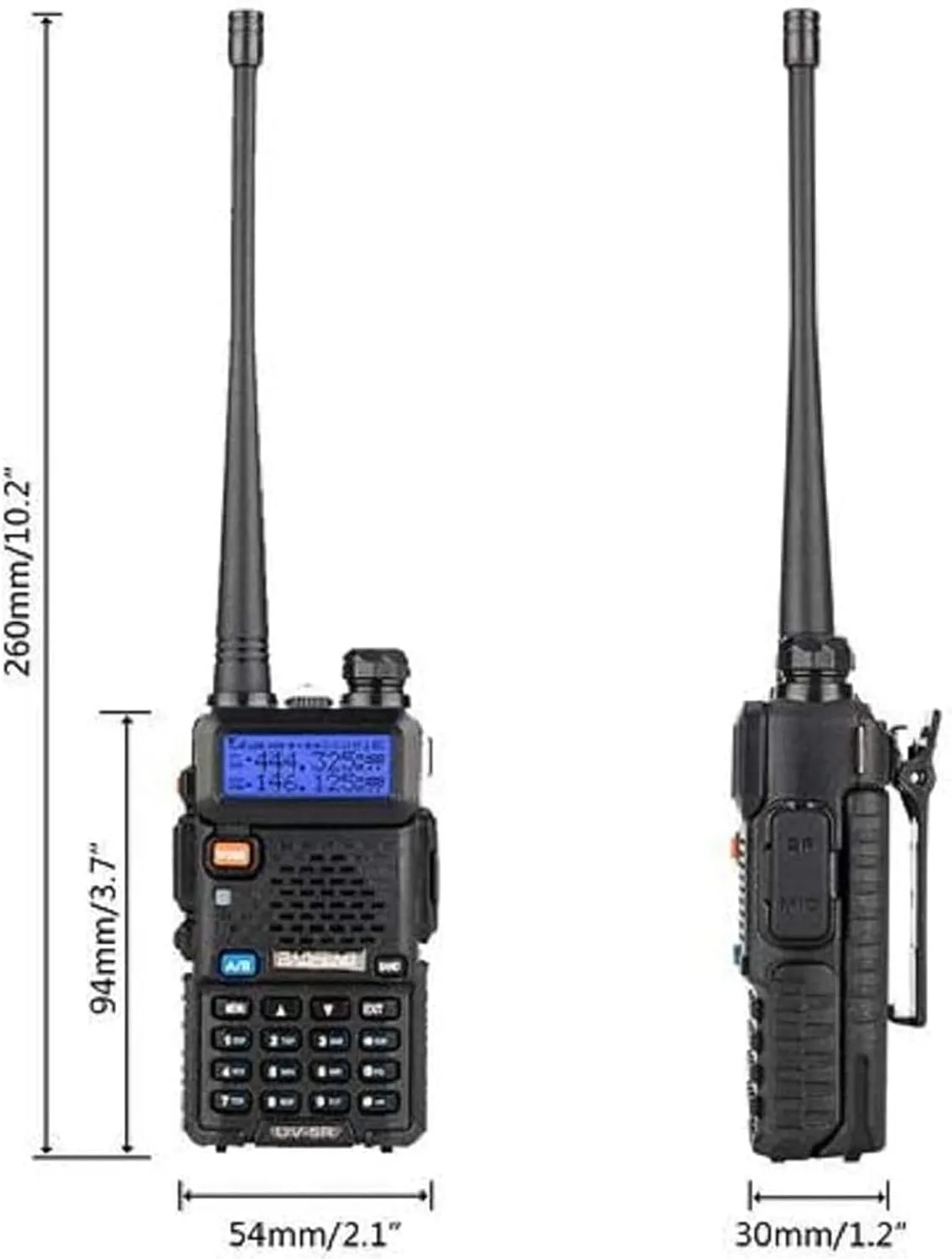 Baofeng UV-5R Dual Band Two Way Radio Handheld Ham Radio Long Range Walkie Talkies Pack of 10 for Adults School Team Management (Black)