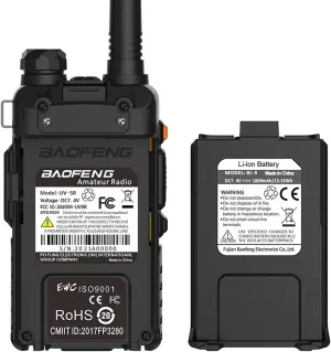 Baofeng UV-5R Ham Radio Long Range UV5R Handheld Dual Band Rechargeable Two Way Radio Walkie Talkies for Adults with Programming Cable，Acoustic Tube Earpiece for Survival Gear Hunting,2Pack