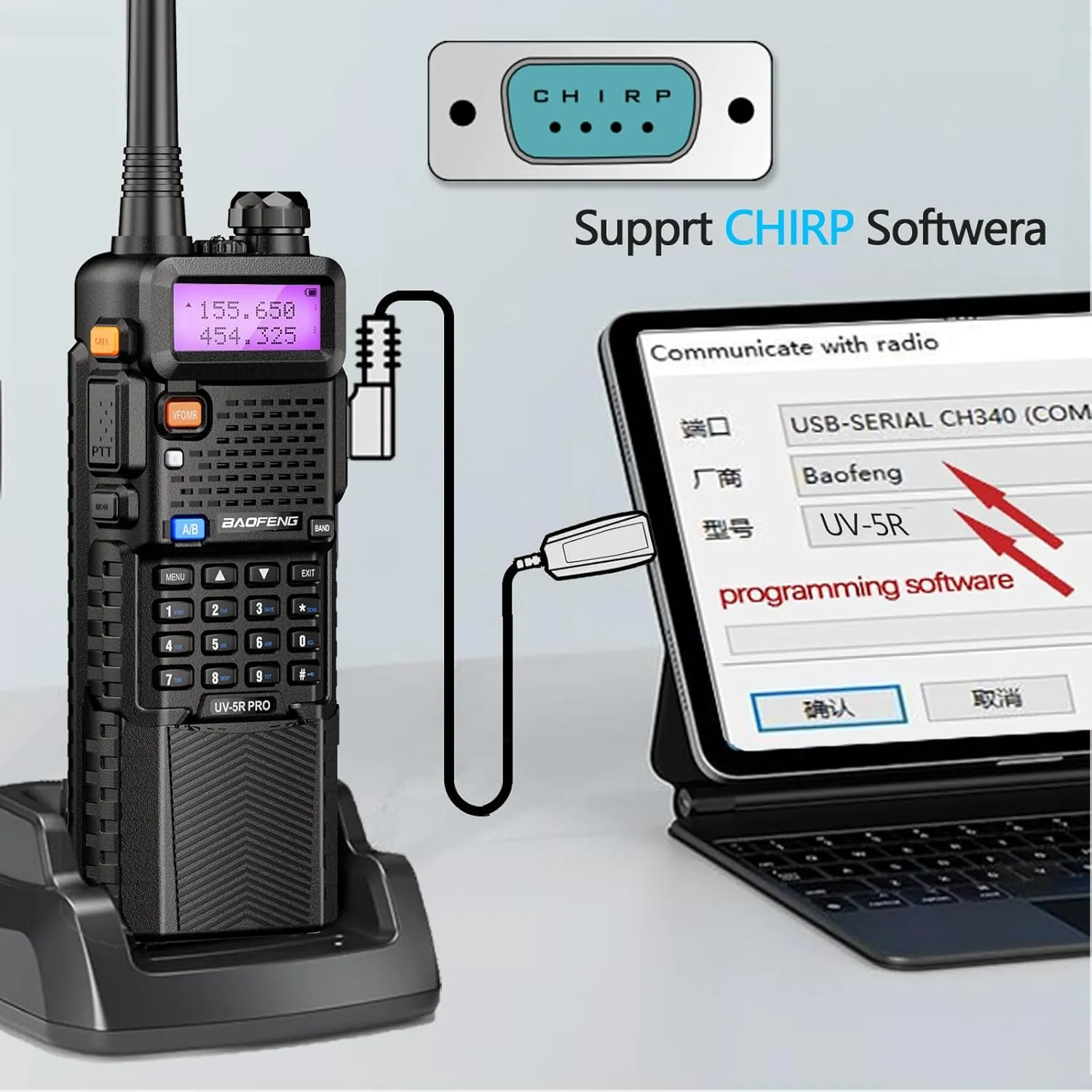 BAOFENG UV-5R pro 8W Handheld Ham Radios Multi Band Walkie Talkie Long Range Radios with Earpiece for Survival Gear Two Way Radio 3800mAh Battery VHF UHF (baofeng ham Radio)