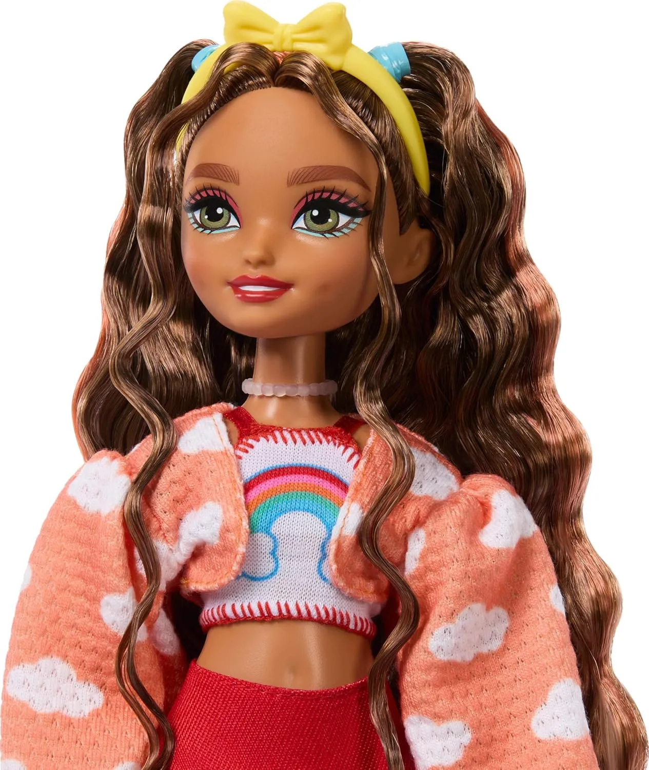 Barbie Dream Besties Doll and Accessories, Teresa Posable Roller Skating Fashion Doll with Brown Hair, 9Video Game Themed Pieces