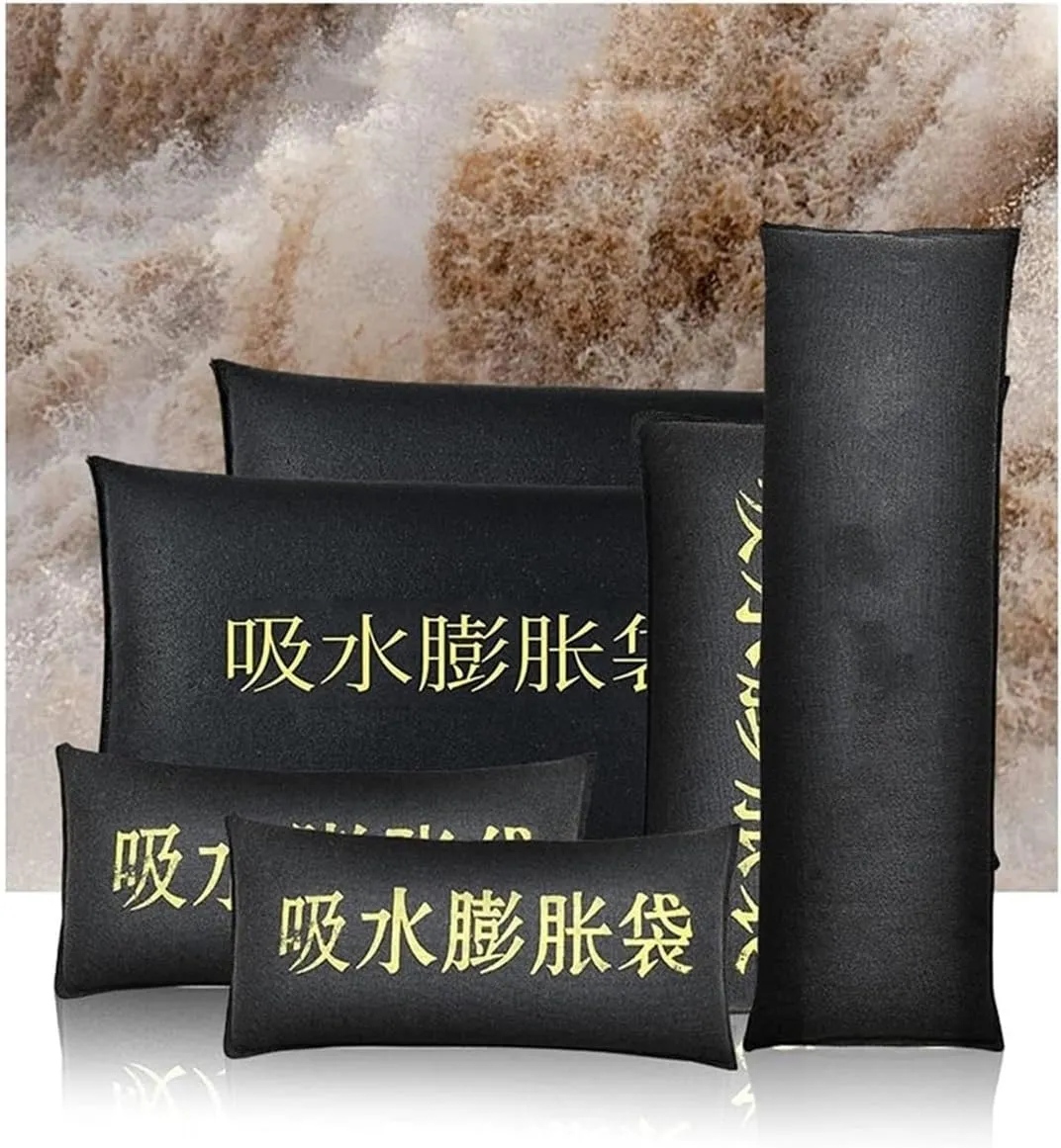 Barrier Flood, 5pcs Sandless Sandbag, Self-Absorbent Flood Control Sand Bag Thick Canvas Sandbag for Property Home
