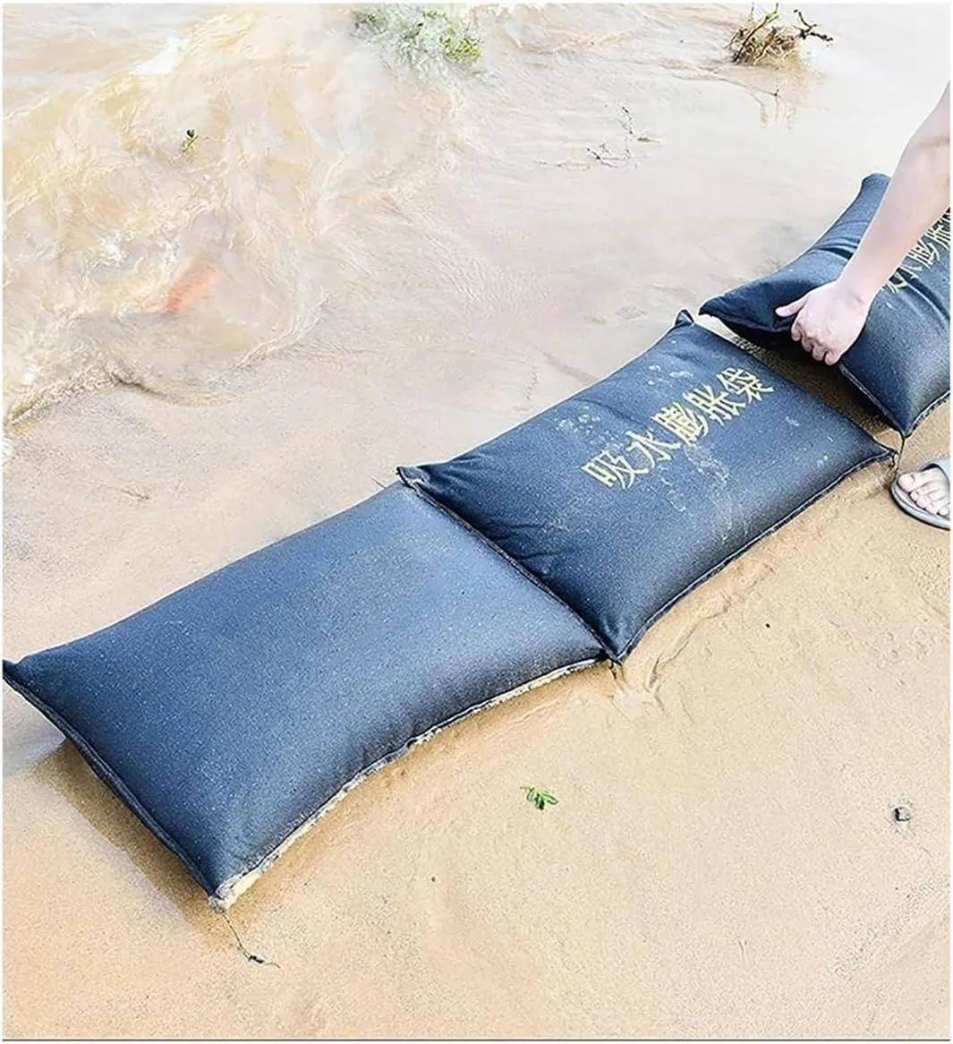 Barrier Flood, 5pcs Sandless Sandbag, Self-Absorbent Flood Control Sand Bag Thick Canvas Sandbag for Property Home