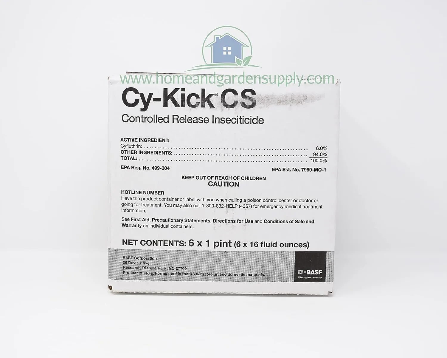 BASF Cy-Kick CS Insecticide, Controlled Release Indoor Outdoor Pest Control for Mosquitos, Flies, Ants, Fleas, 16 Ounces Concentrate Liquid, Case of 6