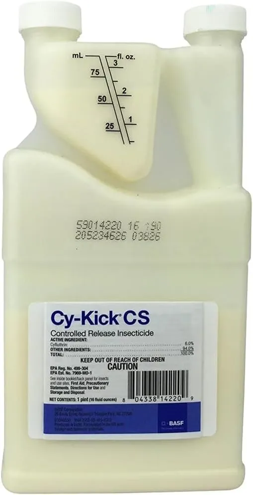 BASF Cy-Kick CS Insecticide, Controlled Release Indoor Outdoor Pest Control for Mosquitos, Flies, Ants, Fleas, 16 Ounces Concentrate Liquid