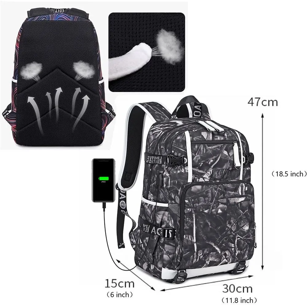 Basketball Player 23 Multifunction Backpack Travel Student Backpack Fans Bookbag For Men Women (D)