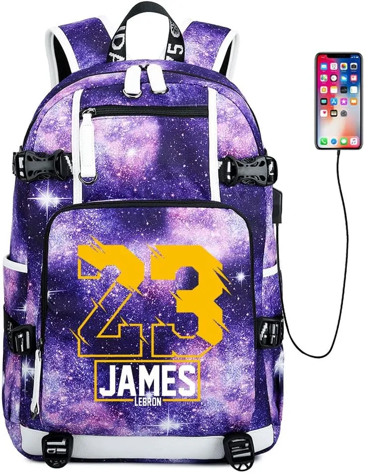 Basketball Player 23 Multifunction Backpack Travel Student Backpack Fans Bookbag For Men Women (D)