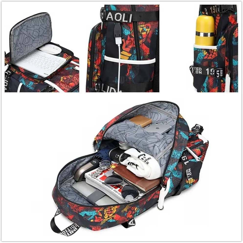 Basketball Player 23 Multifunction Backpack Travel Student Backpack Fans Bookbag For Men Women (D)