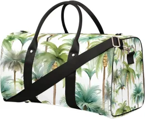Beach Coconut Tree Travel Duffel Bag for Women Men Waterproof Foldable Overnight Weekender Bag Large Capacity Sports Gym Bag