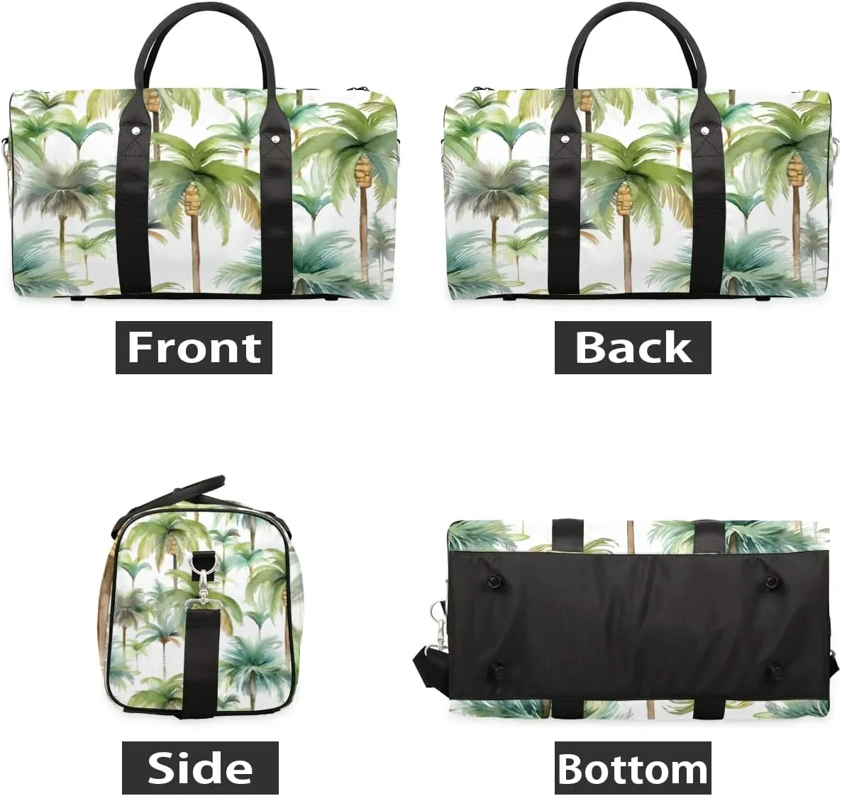 Beach Coconut Tree Travel Duffel Bag for Women Men Waterproof Foldable Overnight Weekender Bag Large Capacity Sports Gym Bag