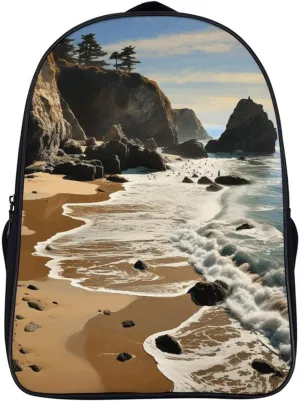 Beach On The Pacific Coast Backpack for Men Women Laptop Backpack Lightweight Casual Travel Daypack Business Weekender Bag