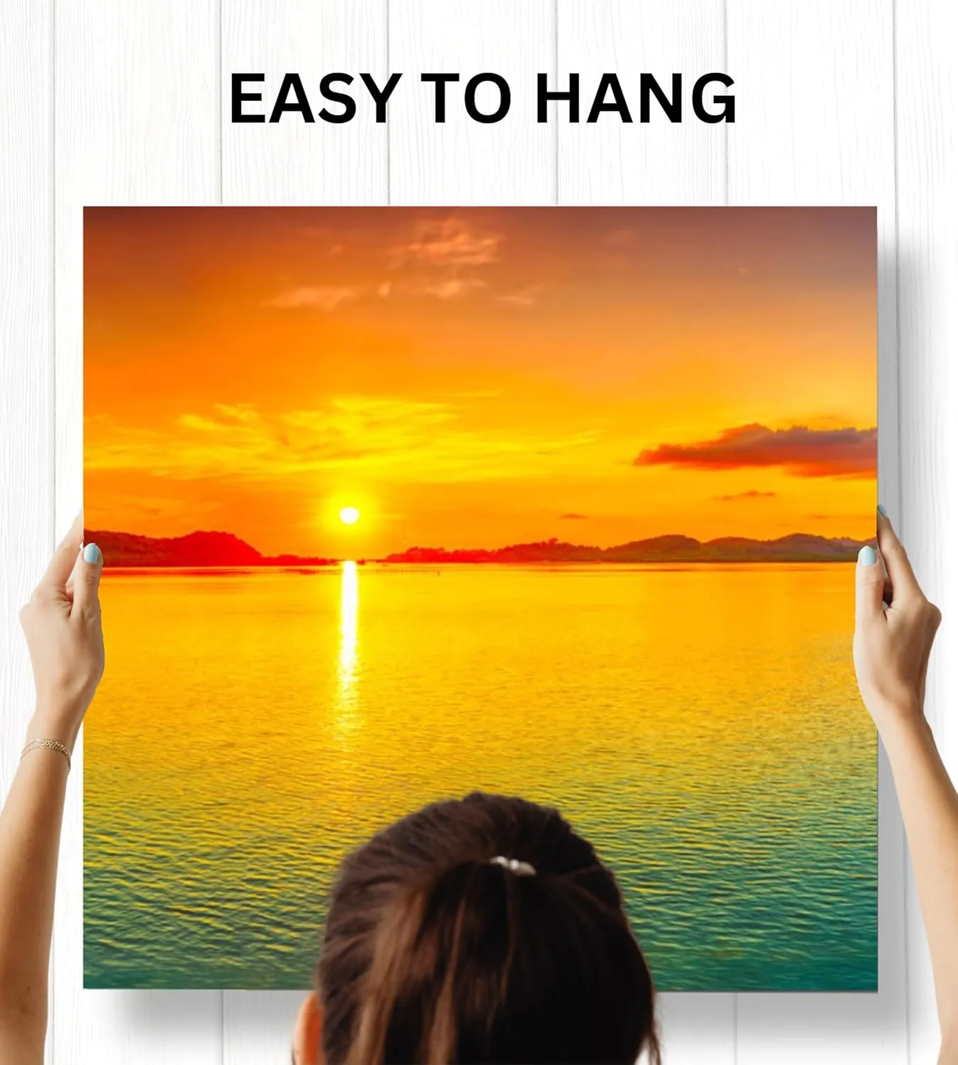 Beach Wall Art Decor - Sunset Ocean Wall Art 24x72 - Large Panoramic Beach Art Ocean Canvas Wall Art - 3 Piece Canvas Wall Art Print- Tropical Sea Ocean Picture for Wall, Living Room, Bedroom & Office