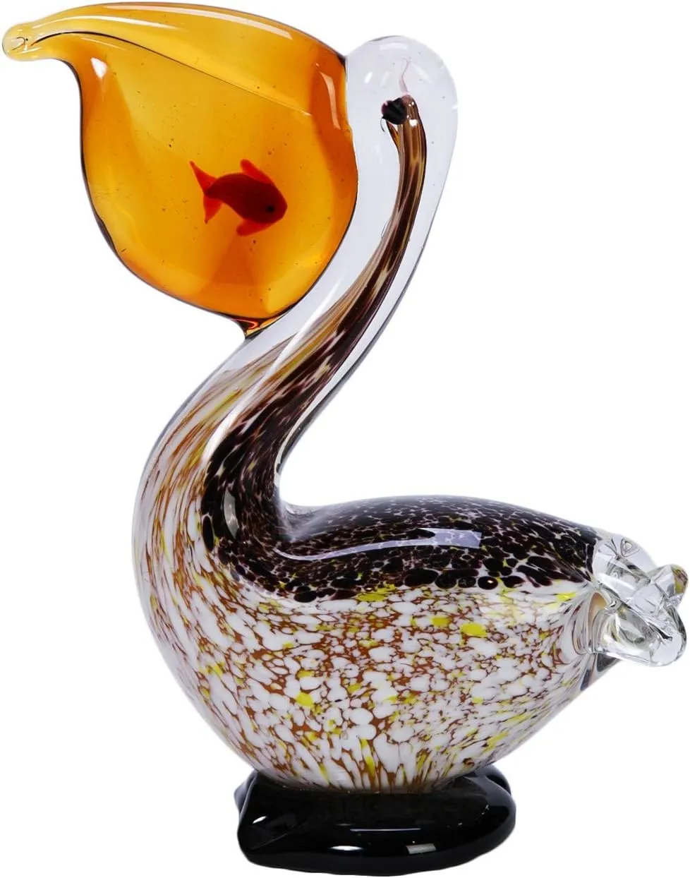Beachcombers Pelican With Fish Glass Art Beach Coastal Decor Decoration Multi