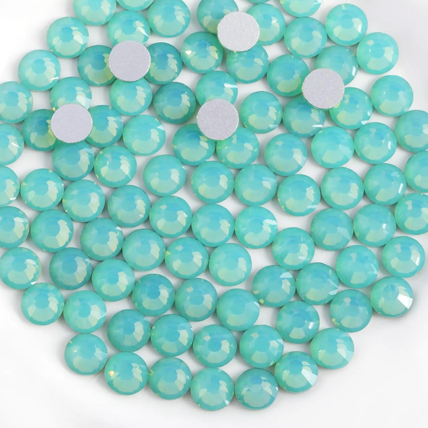 Beadsland 1440pcs Flat Back Crystal Rhinestones Round Gems for Nail Art and Craft Glue Fix, Pacific Opal, SS20, 4.6-4.8mm