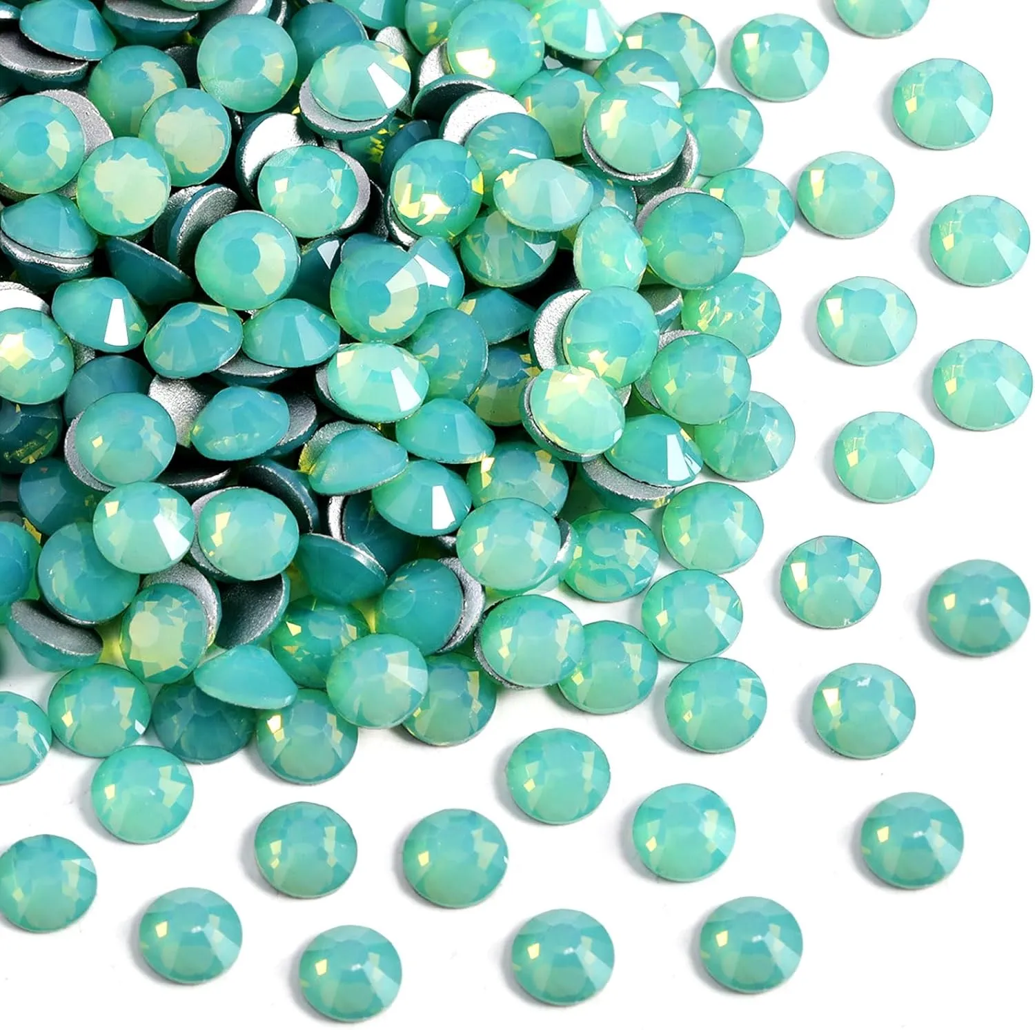 Beadsland 1440pcs Flat Back Crystal Rhinestones Round Gems for Nail Art and Craft Glue Fix, Pacific Opal, SS20, 4.6-4.8mm