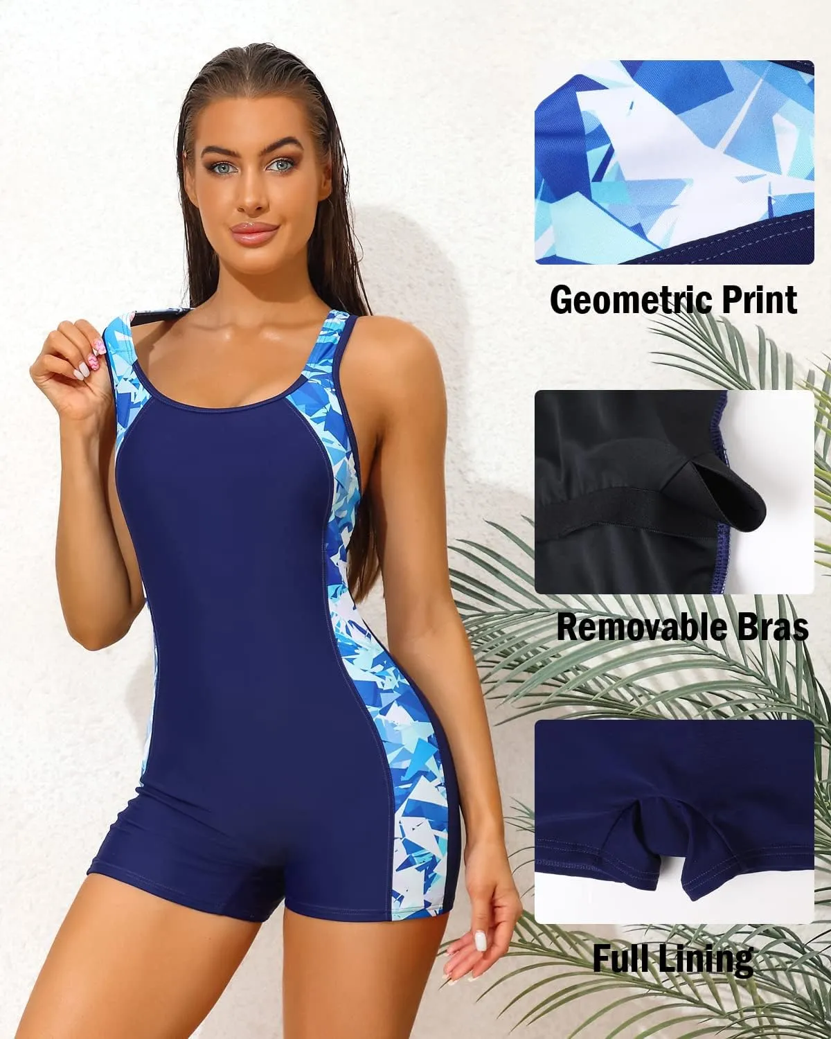 beautyin Swimsuit Women Boyleg One Piece Water Aerobic Competitive Bathing Suit